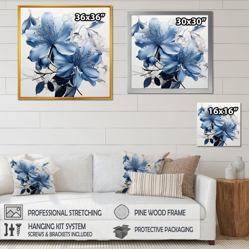 «Full Bloom Rhododendron Bouquet I» sur toile, H 30 po x l 30 po x P 1 po, Cadre naturel flottant
