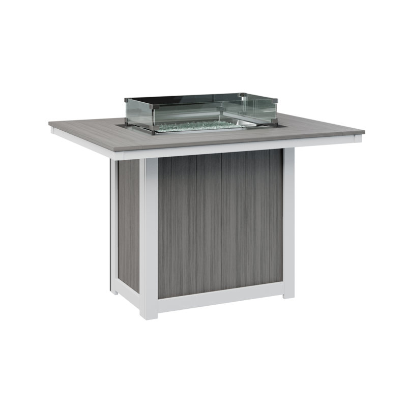 Foyer de table rectangulaire de 54 po Berlin, Bois flottant gris, H 36 po x l 53,87 po x P 41,37 po