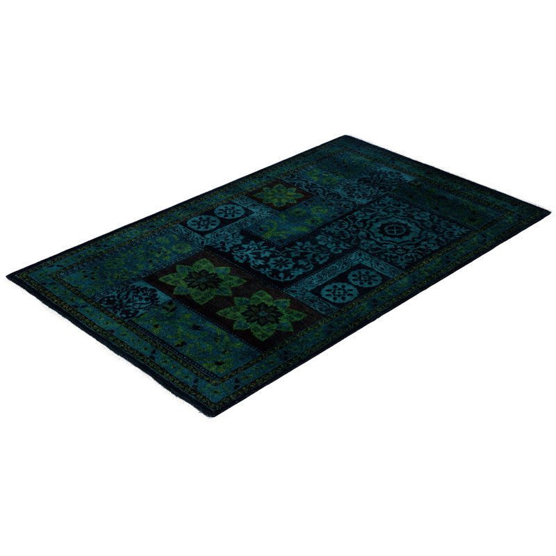 Overdyed One-of-a-Kind 3' 3" X 5' 1" Hand Knotted Area Rug
