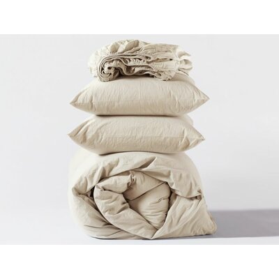 Organic Crinkled Percale 80 Thread Count 100% Cotton Percale Sheet set -  Coyuchi, 1021857