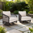 Asheville Patio Swivel Aluminum Club Chairs Lounge Chairs With Cushions