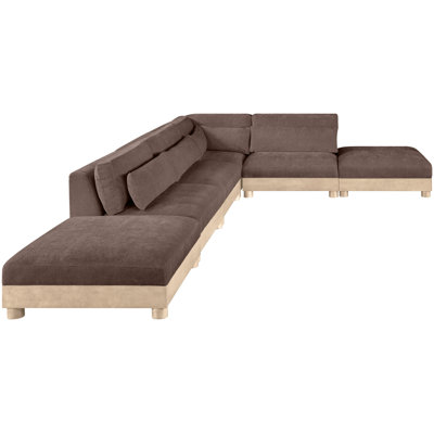 Turin 160" Chenille Fabric Upholstered 6Pc. Modular Sectional
