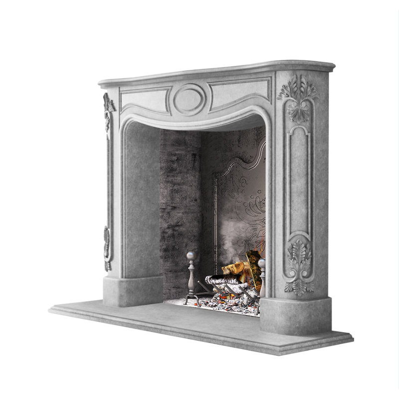 Florence Fireplace Surround, Gray Smooth