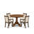 5 Piece Dining Room Furniture Set Contains a Round Dining Table and 4 Parson Chairs, Antique Walnut