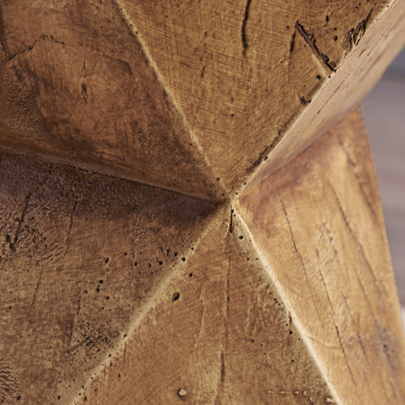 Hand-painted Concrete Side Table With Abstract Nuance - Lightweight Appeal