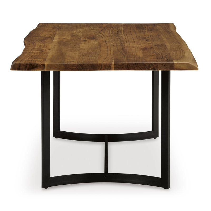 Sandsmere Acacia Solid Wood Top Metal Base Dining Table