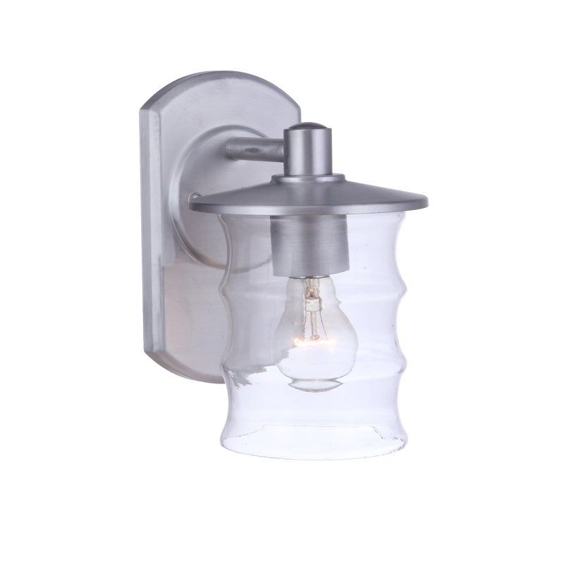 Ammadas Wall Light, Satin Aluminum, 10" H x 7.5" W x 9" D
