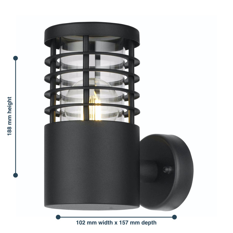 Fresin Black 18.8cm H Outdoor Armed Sconce
