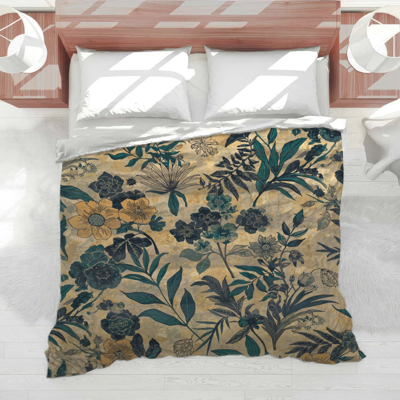 Édredon Botanical Floral Illustration, Simple extra long
