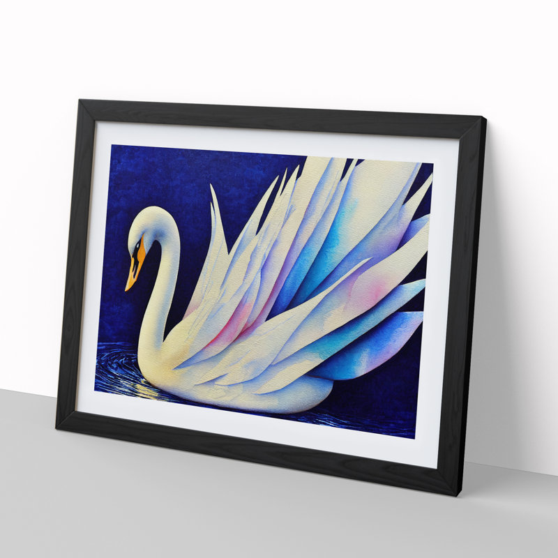 Magical Swan Vol.1 - Framed Print, Black, 46cm H x 64cm W x 2cm D