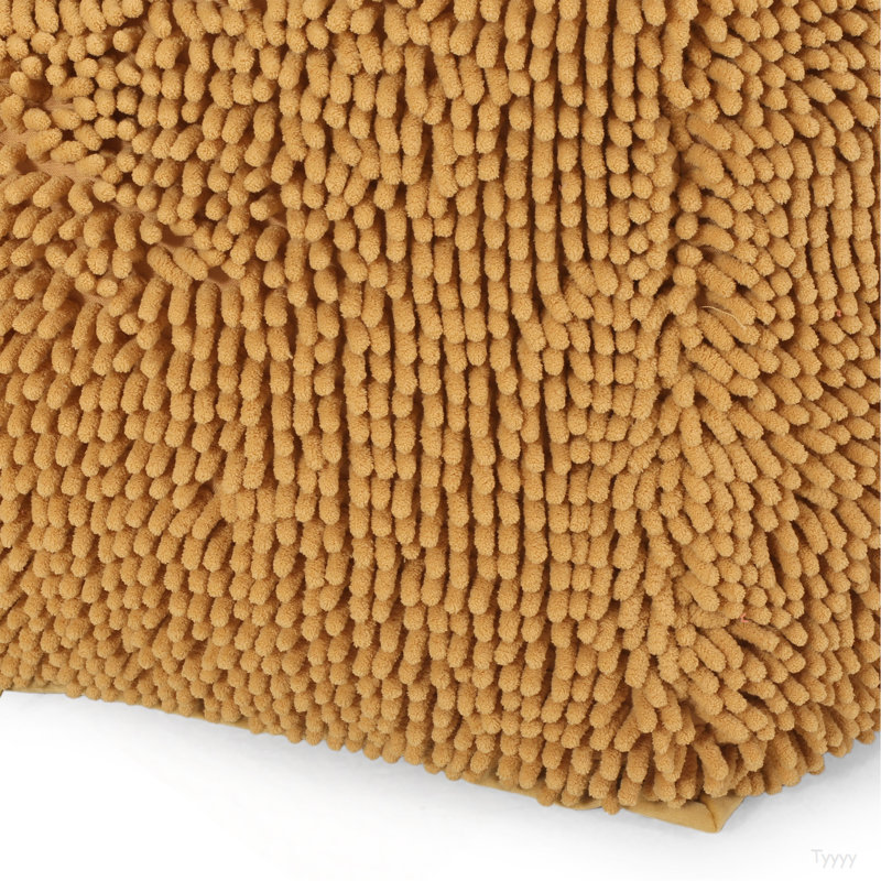 Spongy Microfiber Square Pouf, Yellow, Yellow