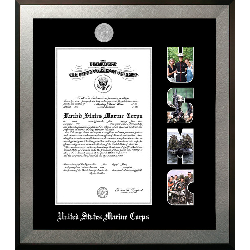 Marine Certificate Honor Picture Frame, 8" x 10"
