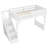 Twin Size Solid Wood Loft Bed with Built-in Wardrobe & Storage, Stairs, Bedside Shelves, Full-Length Guardrails, No Box Spring Needed, White-660676934-660676935