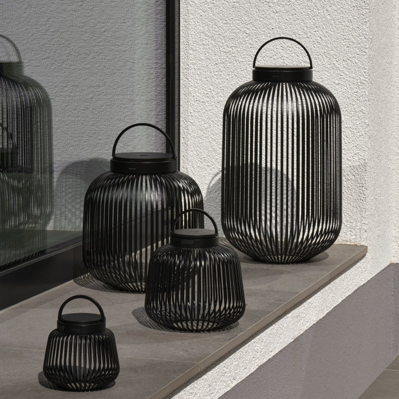 LITO Mobile Rechargeable LED Lantern - Large, 4.7" H x 5.3" W x 5.3" D, Black