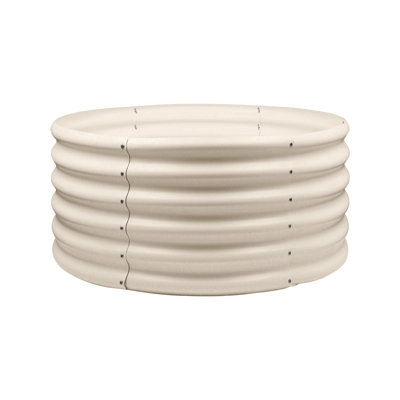 Harbour Housewares - Round Galvanised Steel Raised Garden Bed Planter