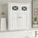 Woodley Removable Two-Door Wall Storage Cabinet with Cross-Moulded Glass Panels and Adjustable Shelf