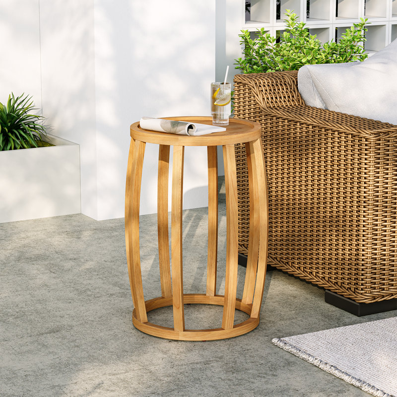 Table d'appoint ronde en bois massif, table d'appoint naturelle pour le salon