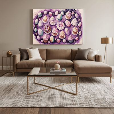 Desserts Easter eggs Beige Canvas Wall Art