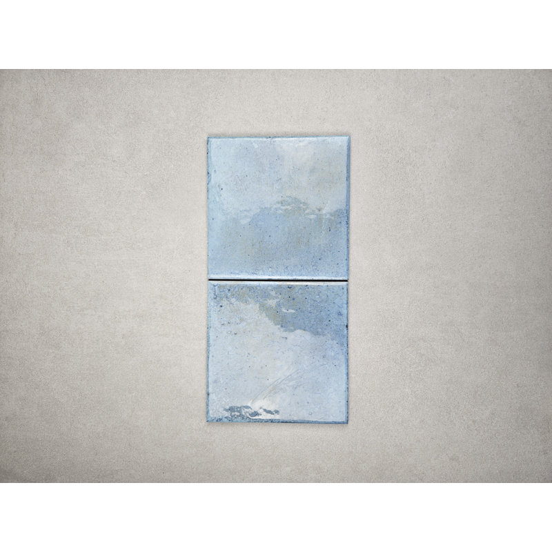Cloud Blue Polished Tile 6X6, Blue