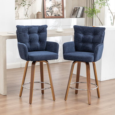 Swivel Yes Bar Stool with Solid Wood Frame