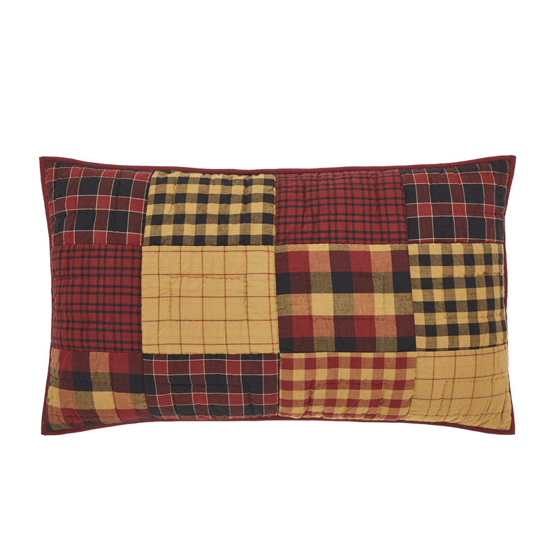 Connell King Burgundy Cotton Patchwork Quilted Sham