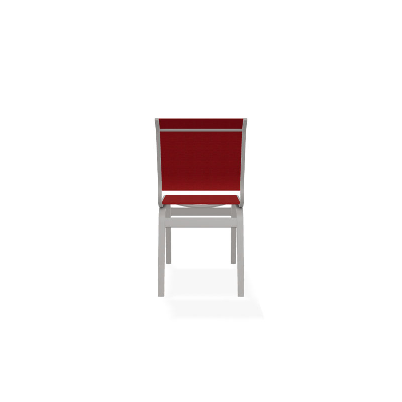 Chaise d'appoint de salle à manger Hiraku, Rouge 1D Sunbrella®, Gris chaleureux texturé