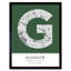 Glasgow City Map Glasgow Green - Single Picture Frame Typography