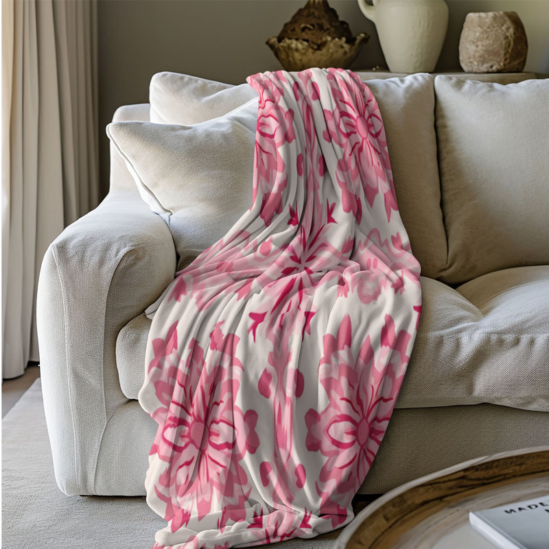 Blush Tile Patterns - 1 pièce Sherpa Premium, Grand lit