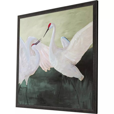 White Sandhill Cranes, impression sur papier encadrée