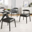 Table de salle à manger 47,2 "en bois massif pour 4 à 6 personnes avec base piédestal entrecroisée-1275364357-1275364352