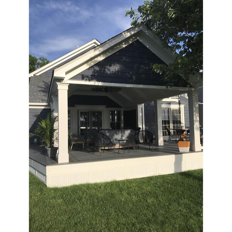 Craftsman Classic Square Non-Tapered Smooth PVC Column Kit, Standard Capital & Standard Base, 96" H x 7.63" W