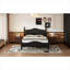 Cadre de lit plateforme en bois pleine grandeur style chambre à coucher avec support à lattes en bois sans sommier noir profond