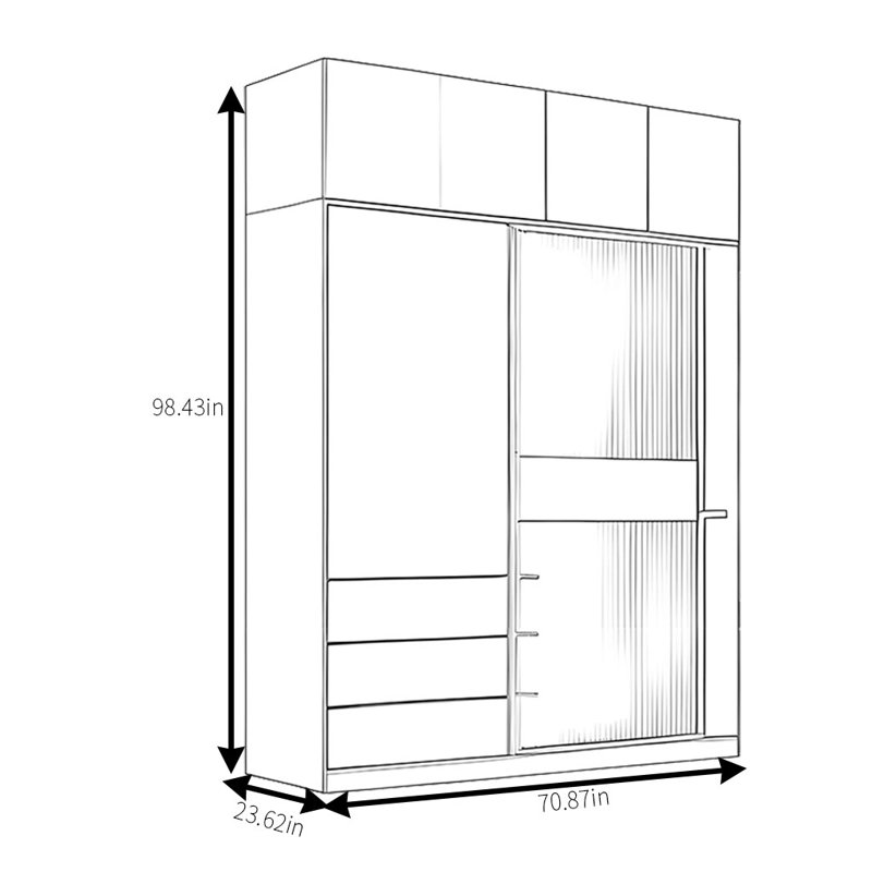 Armoire moderne, simple, pratique, élégante et élégante, H 99 po x l 71 po x P 24 po