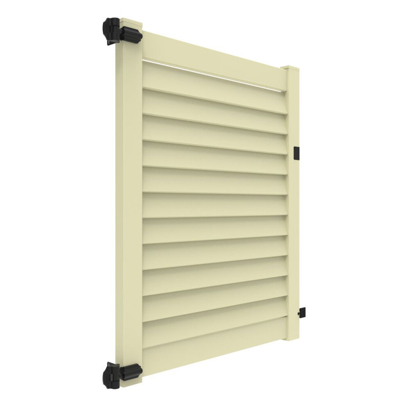 Barrière d'intimité à persiennes, Blanc, H 71,5 po x l 58 po