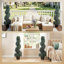 90 cm H Faux Tree Plant in Cement Freestanding  Planter