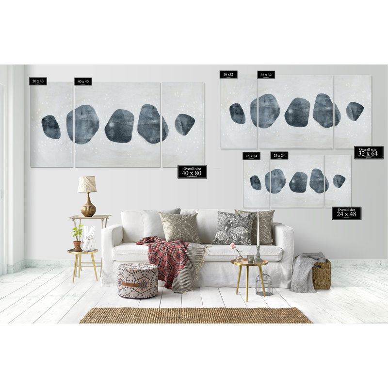 « a premium stone collection i », reproduction d’art sur toile tendue, H 24 po x l 48 po x P 1,5 po
