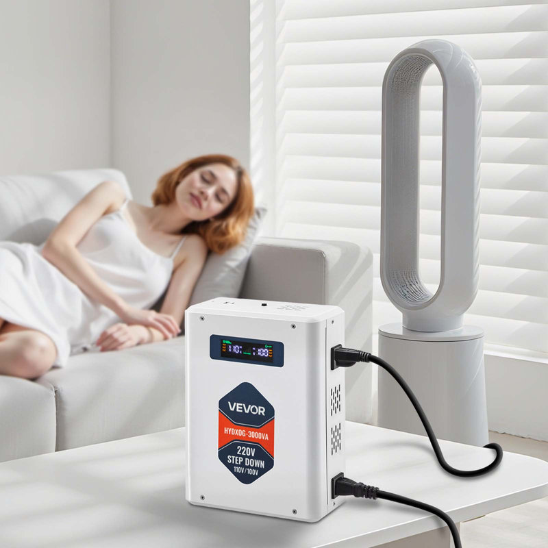 Convertisseur de tension abaisseur, 3000VA, convertisseur de tension robuste, transformateur de 220V à 110V, avec 2 prises américaines, sortie USB, écran LCD, protection de la température, pour appareils de 110V