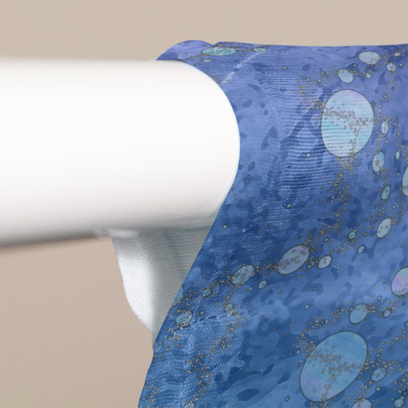 Rideau de douche simple planètes et étoiles, Dégradé paon