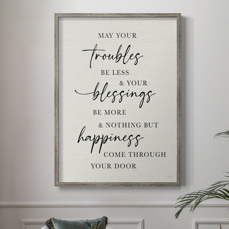 Less Troubles Framed Print - Solid Wood, 11" H x 9" W