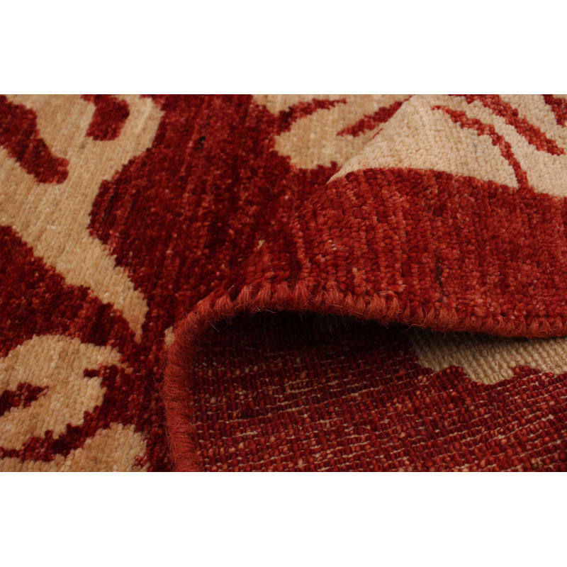 Tapis unique en laine noué à la main style Ziegler des années 2010 de 6 pi 8 po x 7 pi 7 po cuivre