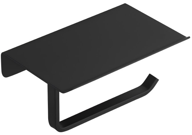 Porte-papier hygiénique mural avec tablette, Noir mat