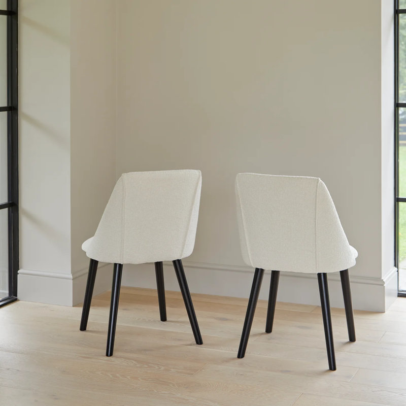 Aggarwal Dining Chairs - Set of 2, Black, Boucle