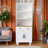 Storage Cabinet with Adjustable Shelves, 5 Tier Bookshelf with Drawer-1134469717