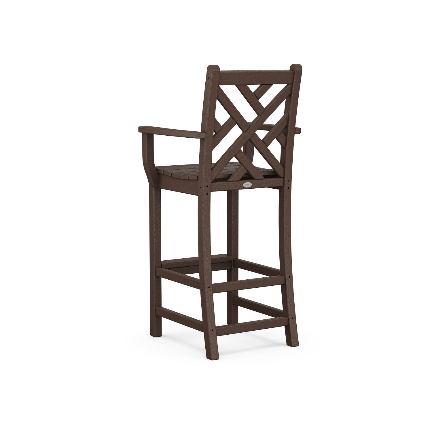 POLYWOOD® Chippendale Patio Bar Stool, Mahogany