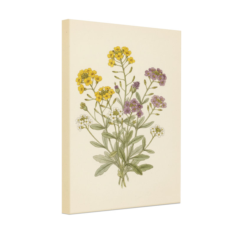 Plantes et fleurs floral botanique jaune mauve vert