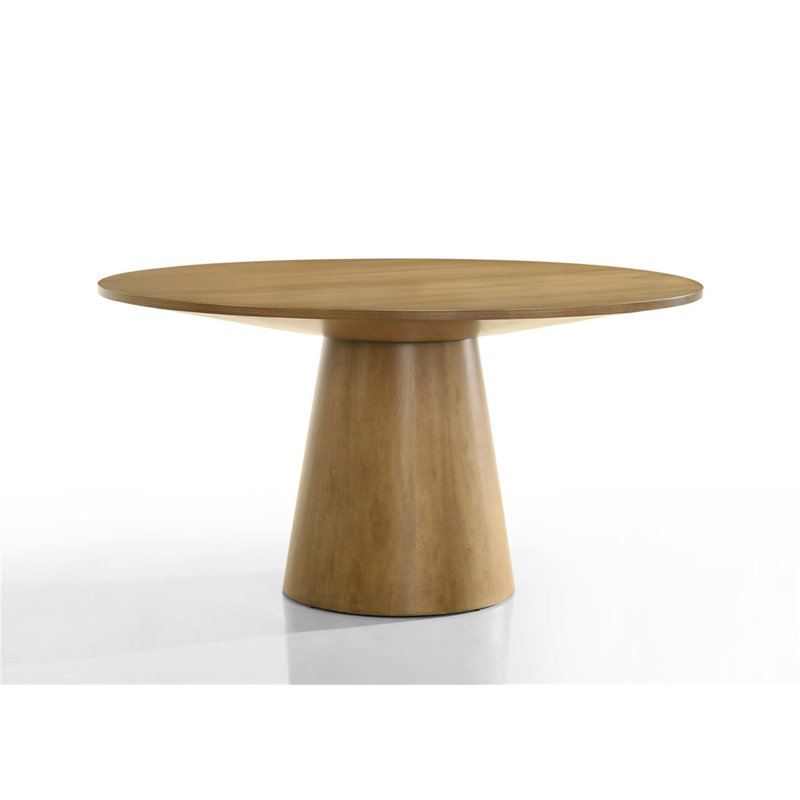 Table de salle à manger ronde contemporaine 47 po avec base piédestal Jacopo, H 31 po x l 47 po x P 47 po, Bois