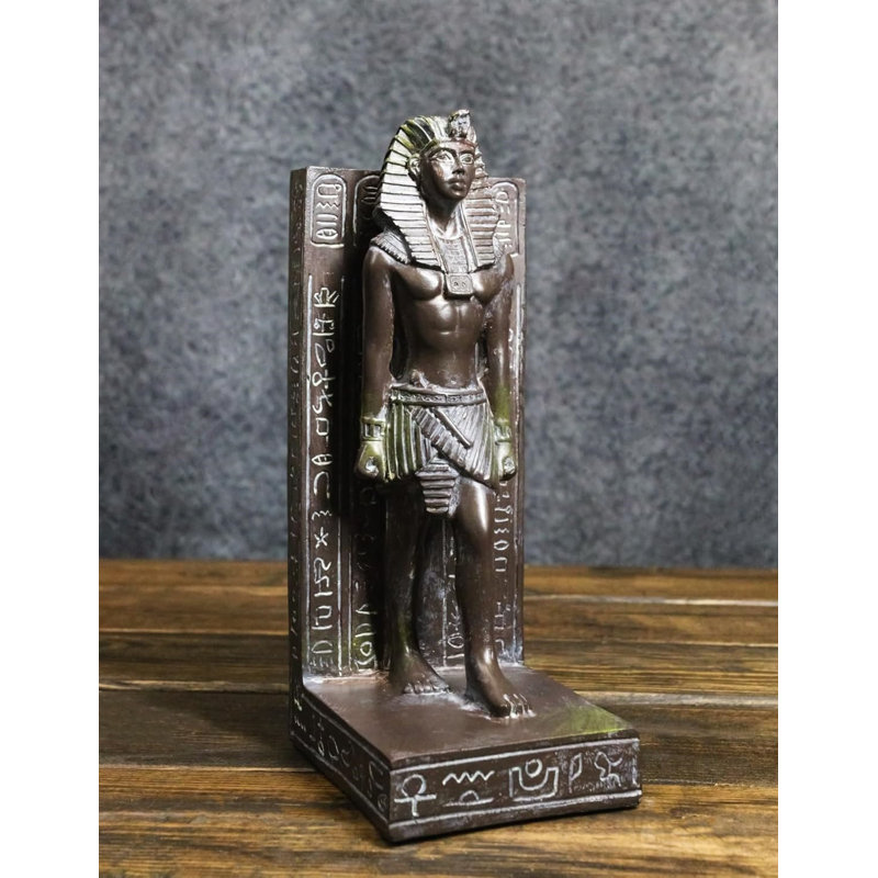 Paire de serre-livres fils de Horus, pharaon, roi égyptien, sur base hiéroglyphique