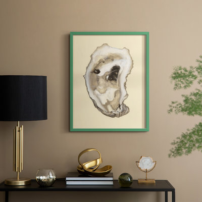 Impression encadrée sépia Oysters II - bois massif