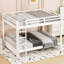 Lit superposé en bois blanc avec grand lit, pin et composition fiables, pour les petites chambres à coucher, espaces de soutien solides,