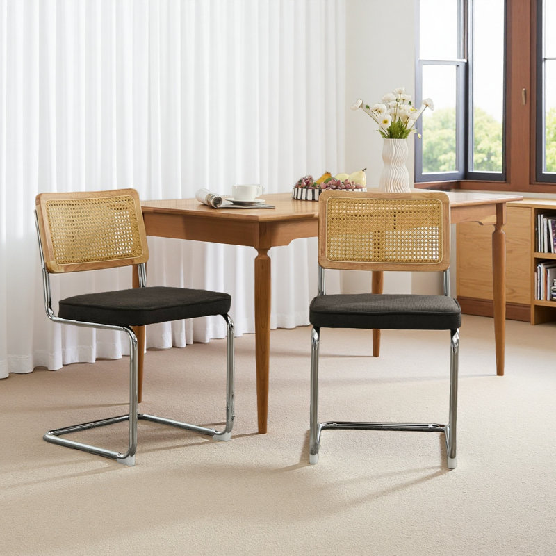 Ensemble de 2 chaises d'appoint Mid-Century, Noir